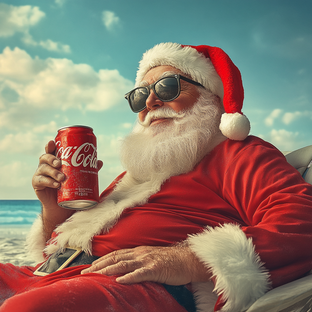 santa Enjoying Vacation